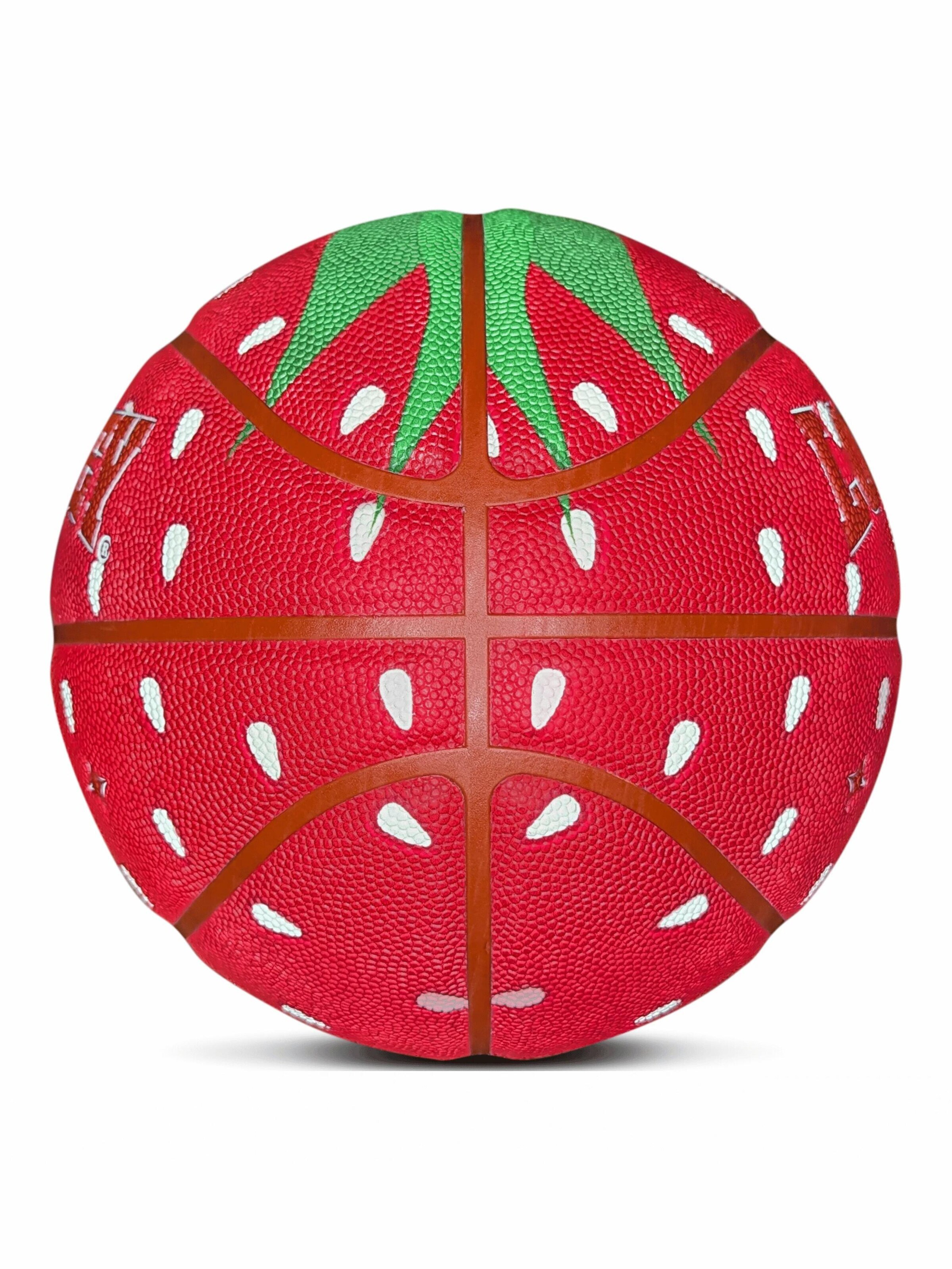Lowkey Ball 'Strawberry Basketball Indoor & Outdoor Größe 7 | Erdbeer Design'‌‌‌‌‌‌‌‌‌‌ in Rot