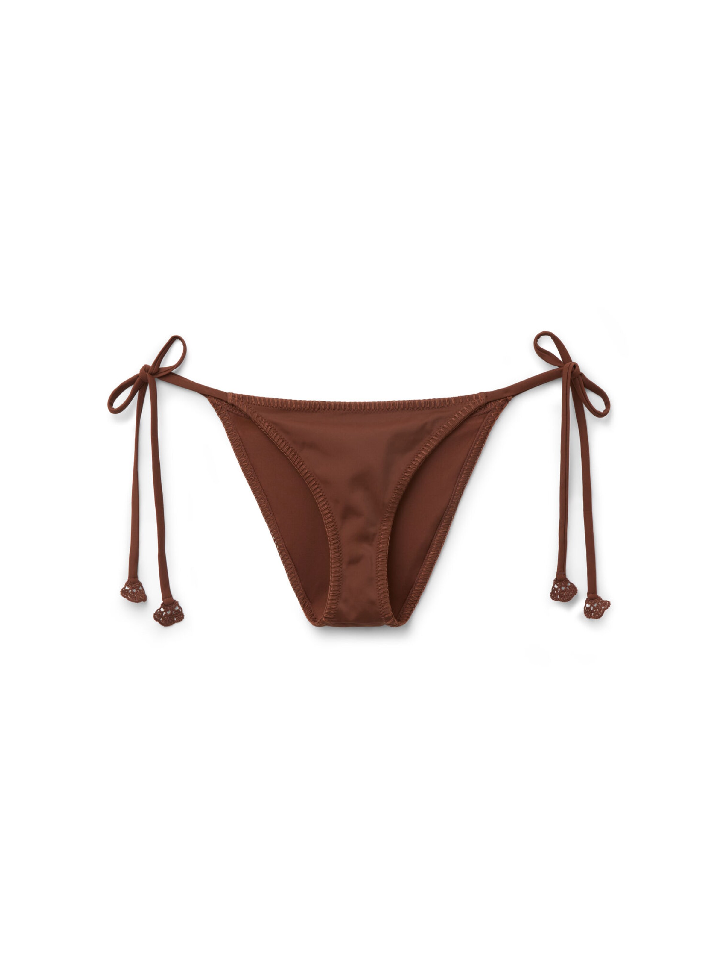 CALZEDONIA Bikinihose 'FLORAL CROCHET' in Braun: Vorderseite