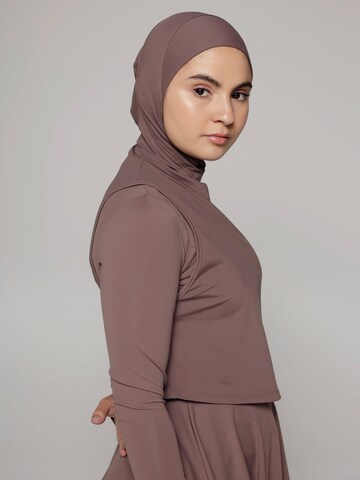 SIYA Swimwear T-Shirt Badeanzug 'Hijab' in Braun