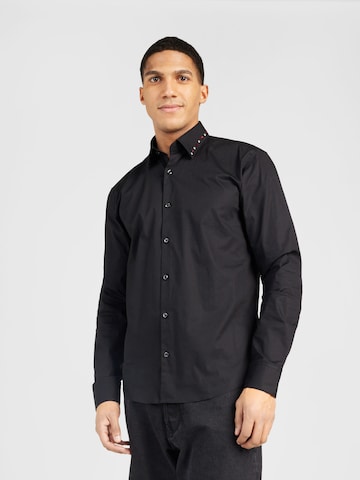 HUGO Regular fit Риза 'Ermo' в черно: отпред