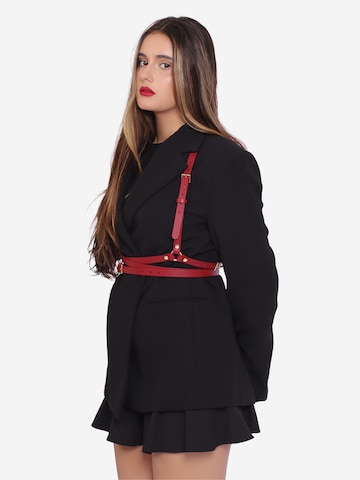 Haute Cuir Bælte 'Slim Double Belt Harness' i rød