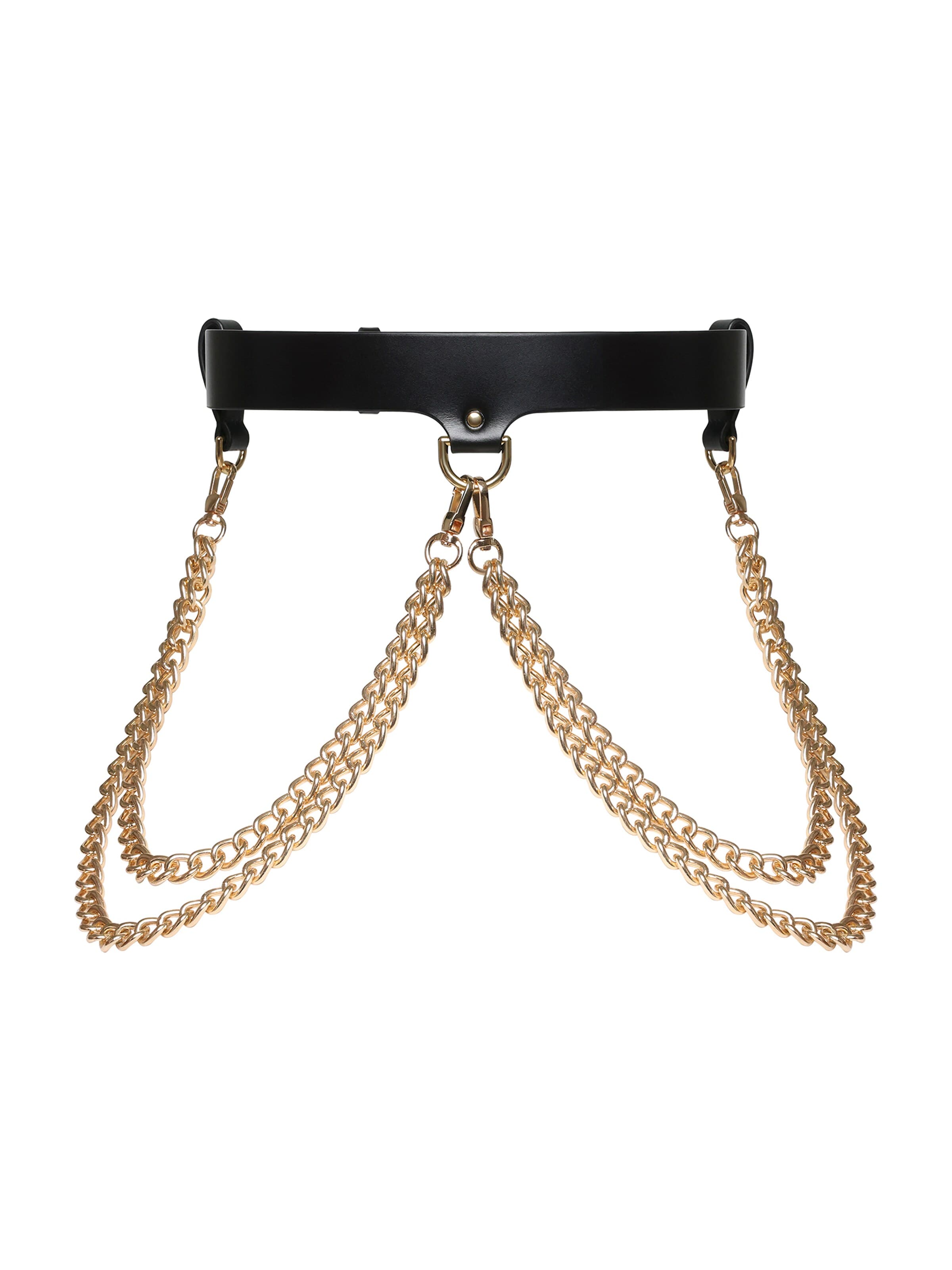 Haute Cuir Belt 'Neris Chained Belt' in Black: front