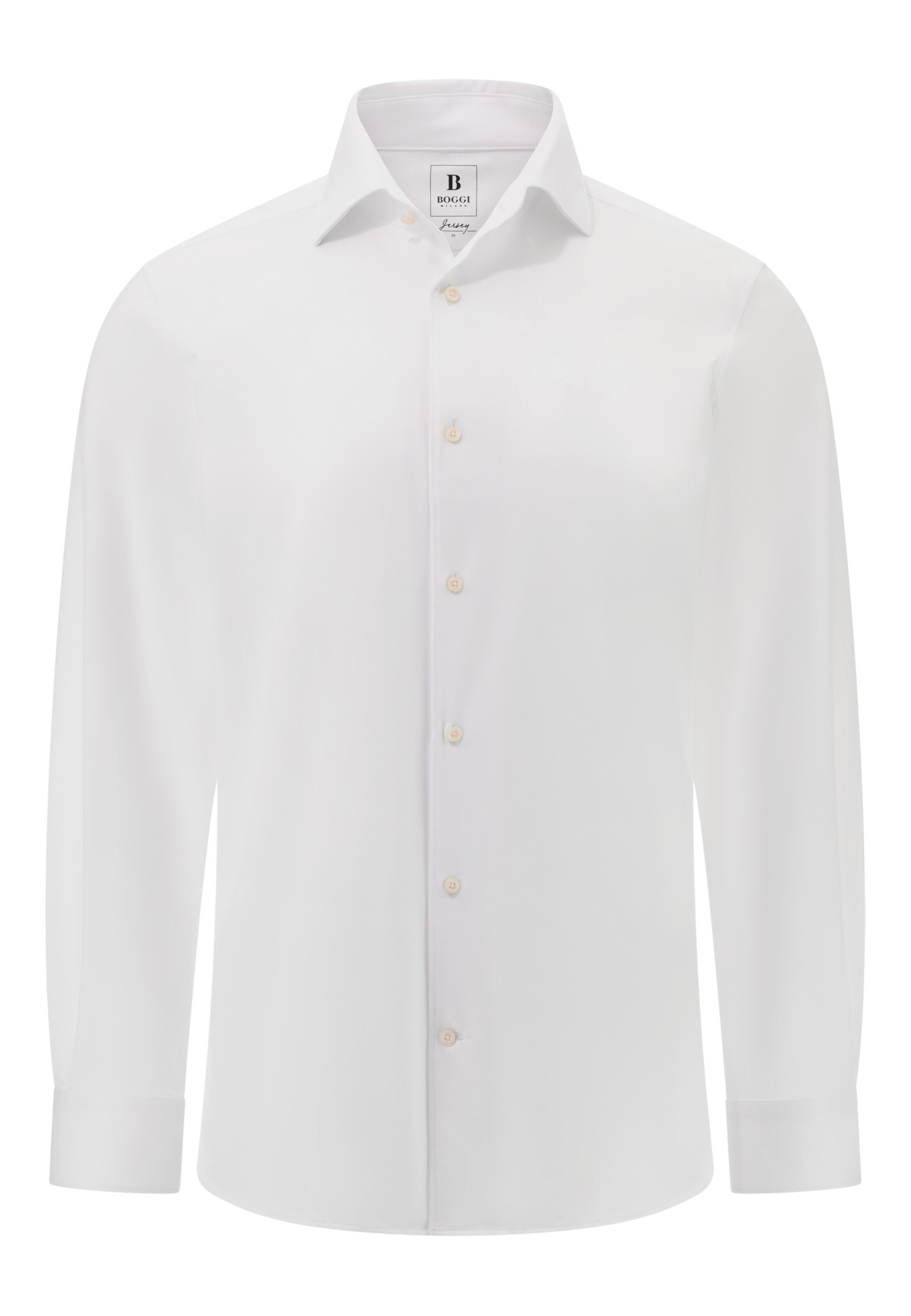 Coupe regular Chemise Boggi Milano en blanc : devant
