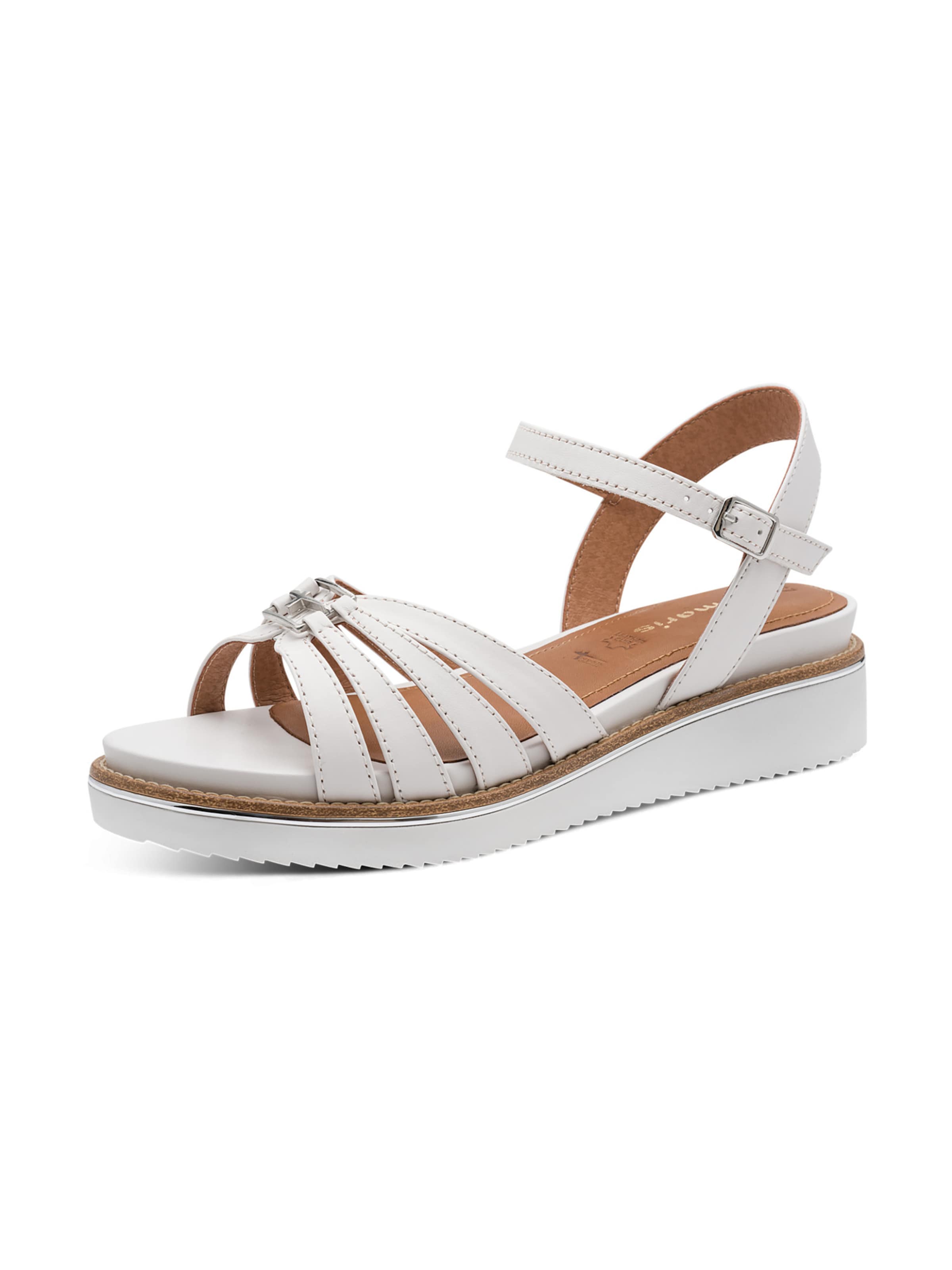 Tamaris - Sandálias com tiras em branco: frente