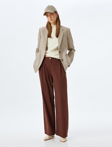Koton Loose fit Pleat-front trousers in Brown