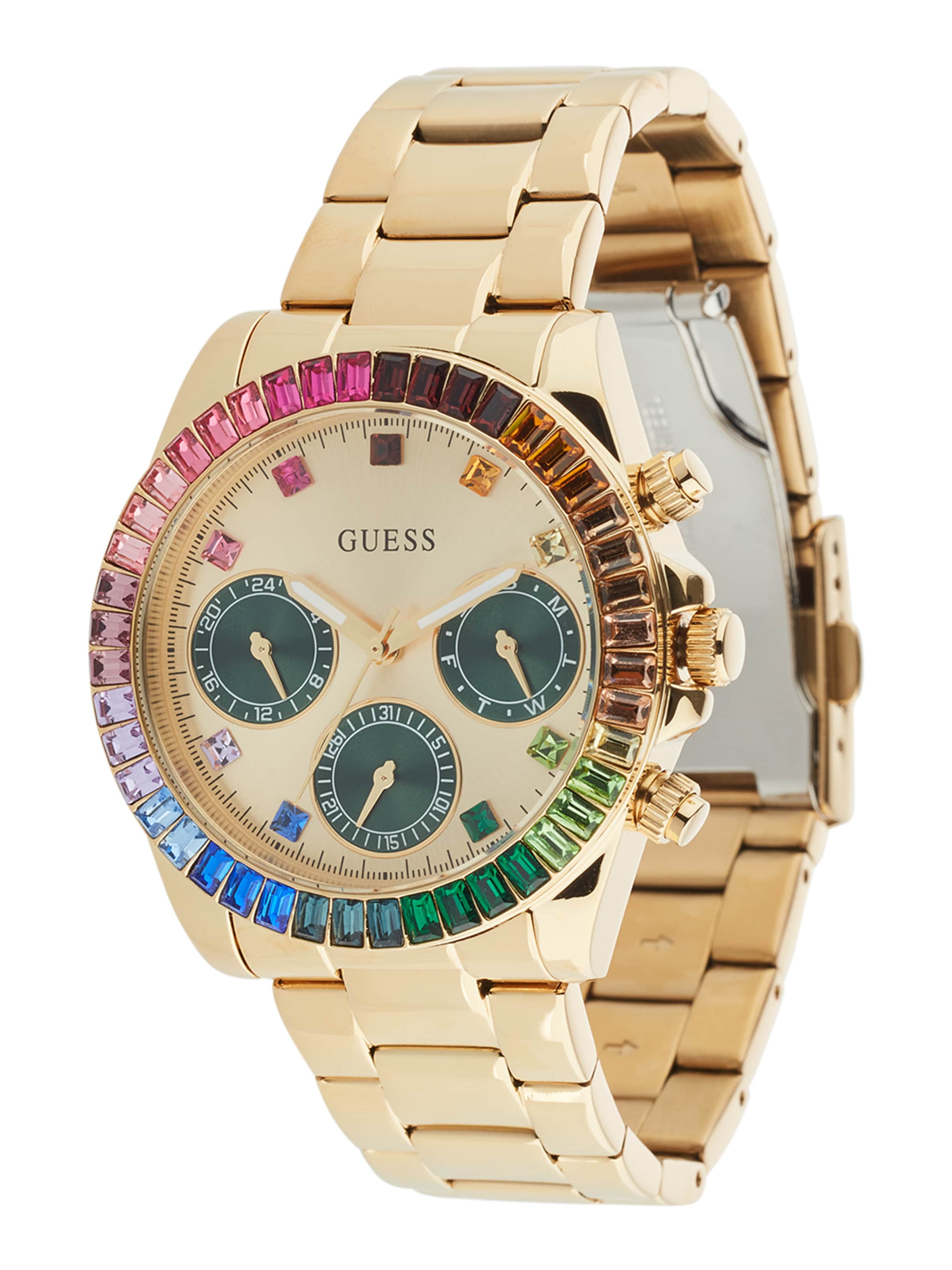 GUESS Analoguhr in Gold: Vorderseite