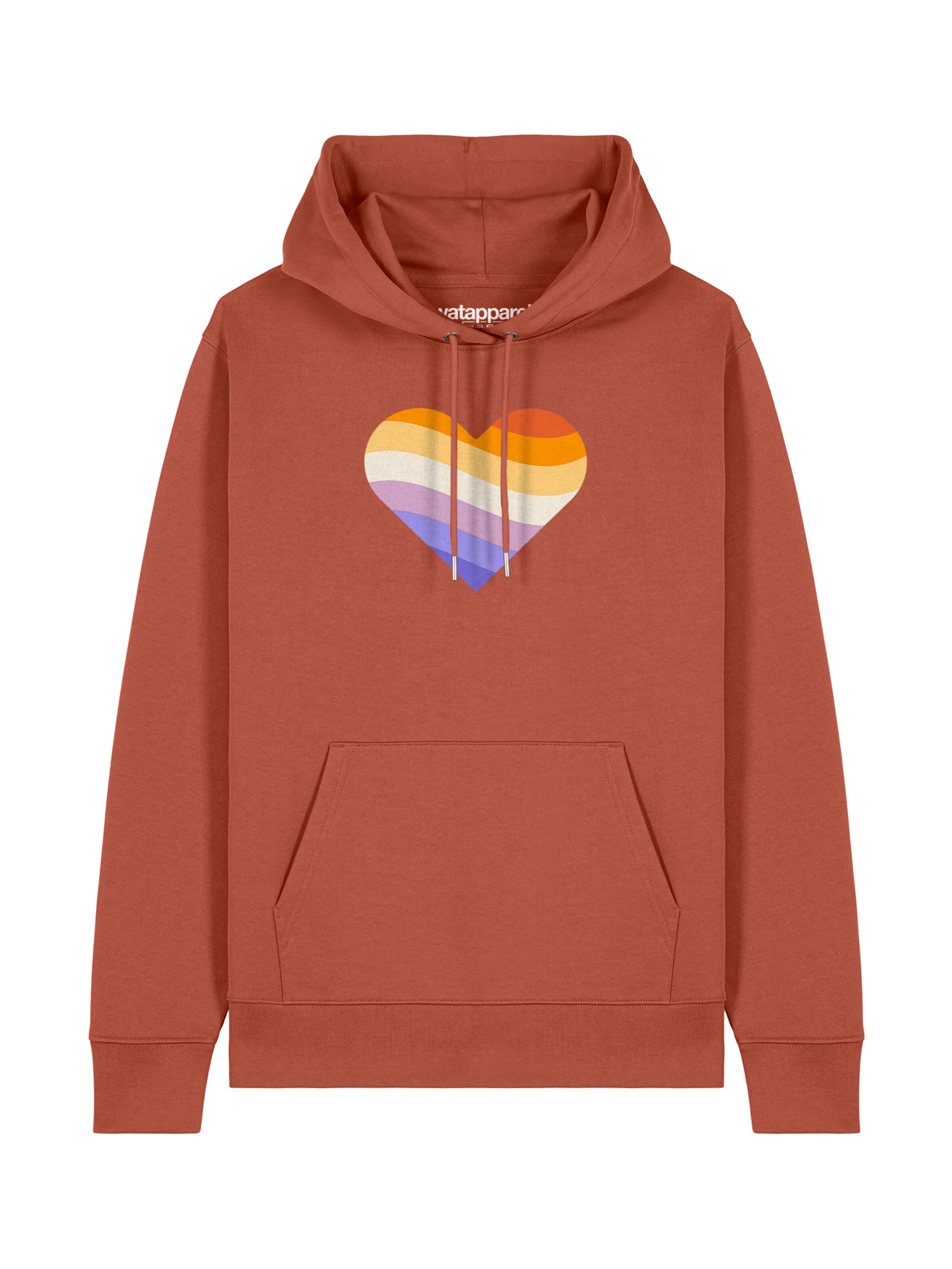 Sweat-shirt ' Rainbow Heart ' Watapparel en marron : devant
