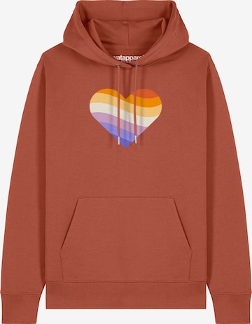 Sweat-shirt ' Rainbow Heart ' Watapparel en marron : devant
