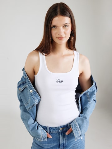 GUESS JEANS Топ в бяло: отпред