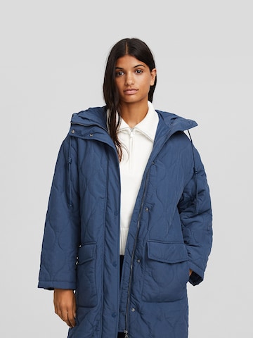 Manteau mi-saison Bershka en bleu : devant