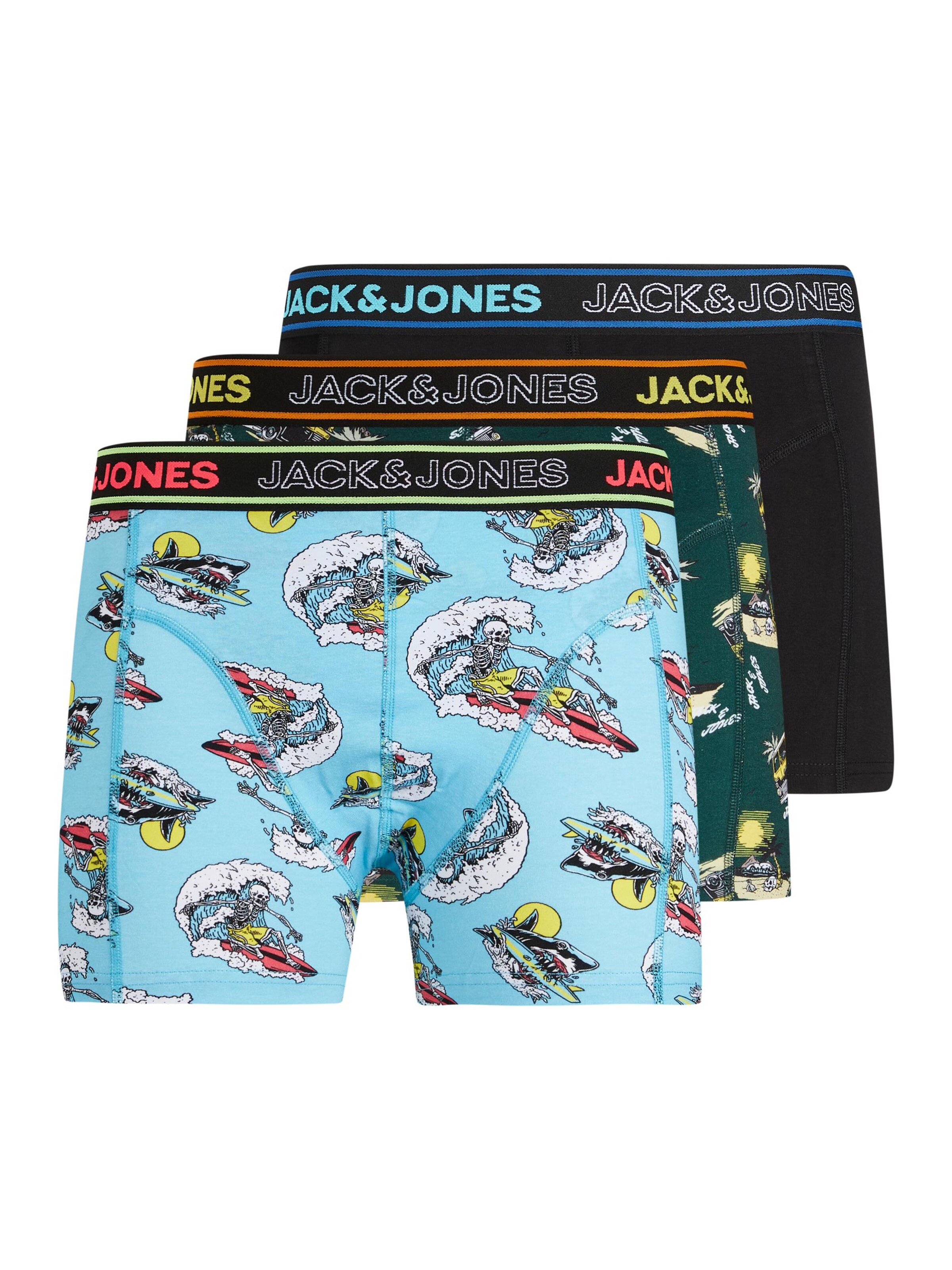 Intimo Abbigliamento JACK & JONES Boxer in Blu Chiaro, Verde Scuro, Nero 