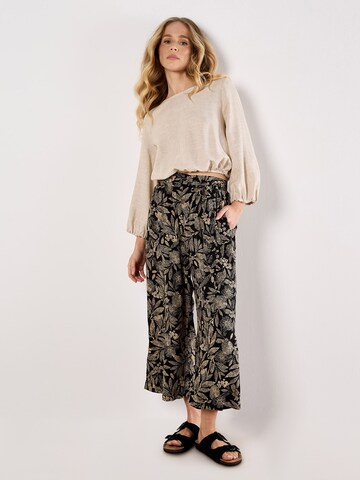 Wide Leg Pantalon ' ' Apricot en noir : devant