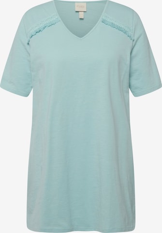 T-shirt Ulla Popken en bleu : devant