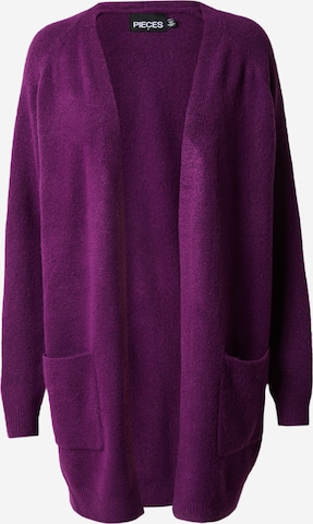 PIECES Knit Cardigan 'KERLA' in Purple: front