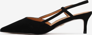 KazarCipele s potpeticom i otvorenom petom - crna boja: prednji dio