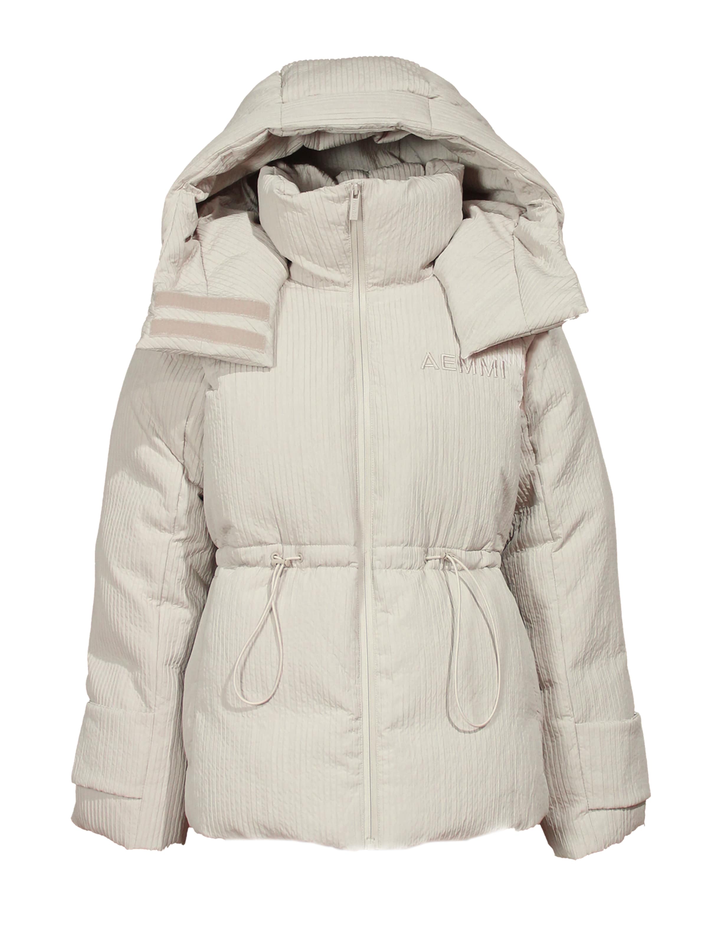 AEMMI Winter Jacket 'Ribbed' in Beige: front