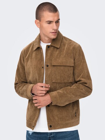 Only & Sons Between-Season Jacket 'Hydra' in Brown