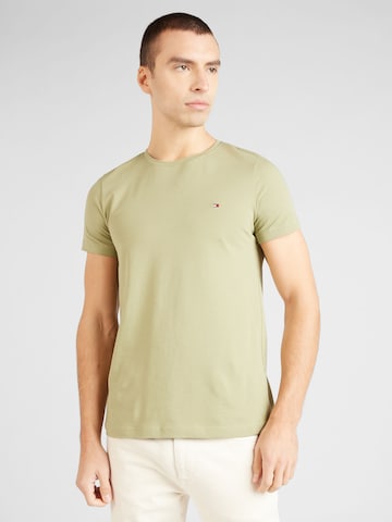 Coupe slim T-Shirt TOMMY HILFIGER en vert : devant