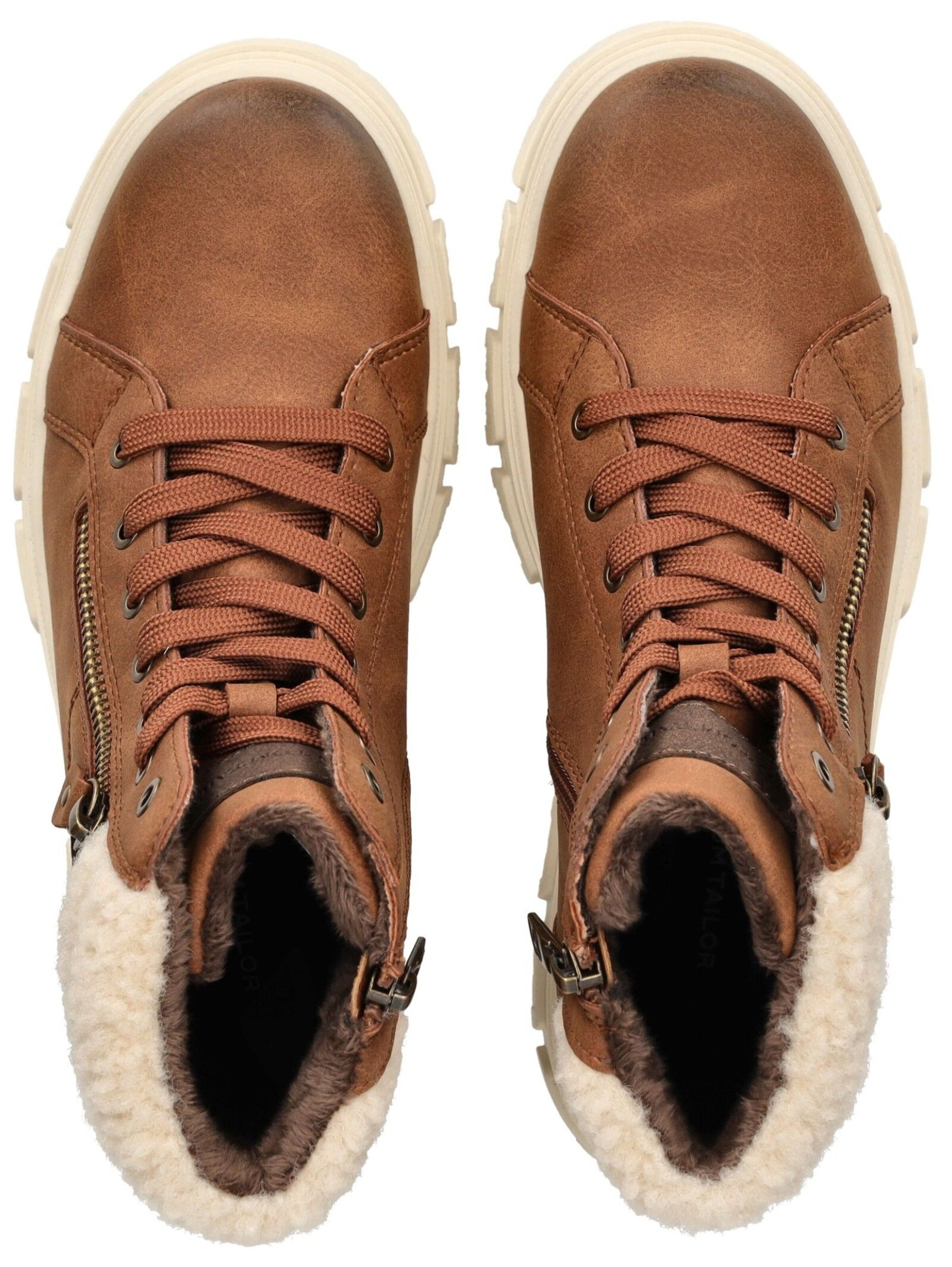 Bottines à lacets TOM TAILOR en marron