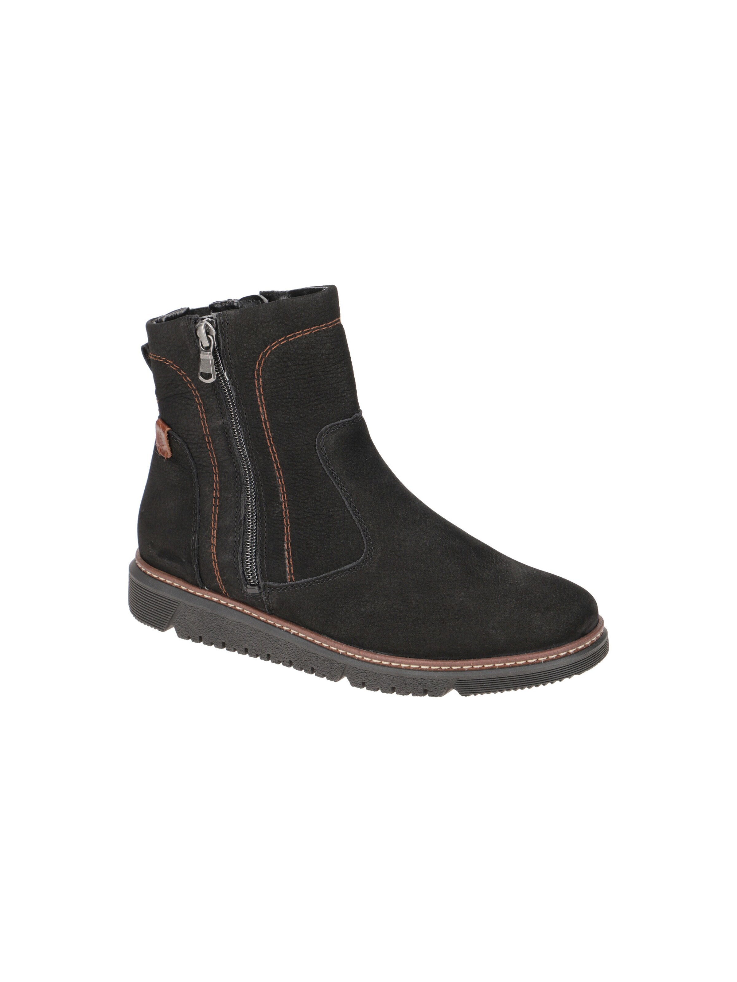 WALDLÄUFER Boots 'Waldläufer Gesa Stiefelette schwarz dünn gefüttert K-Weite' in Black: front