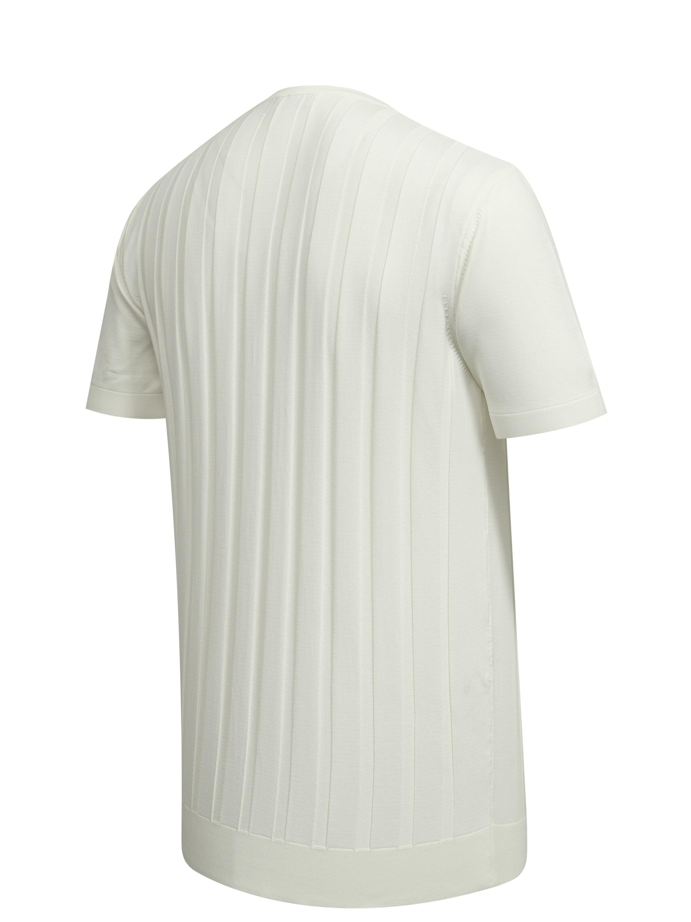 Cizgi Triko Shirt‌‌‌‌‌ in Weiß