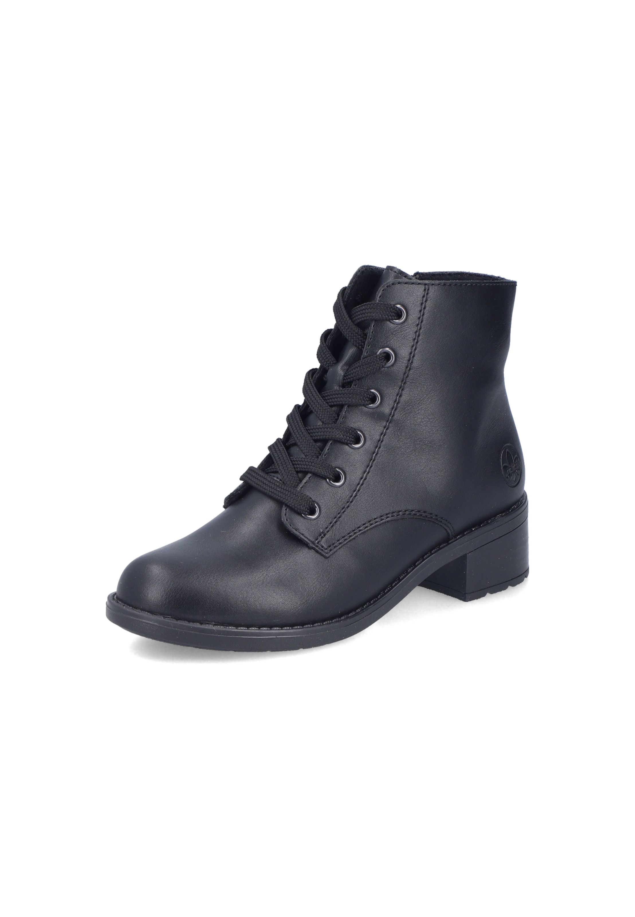 Stivaletto stringato di Rieker in nero: frontale