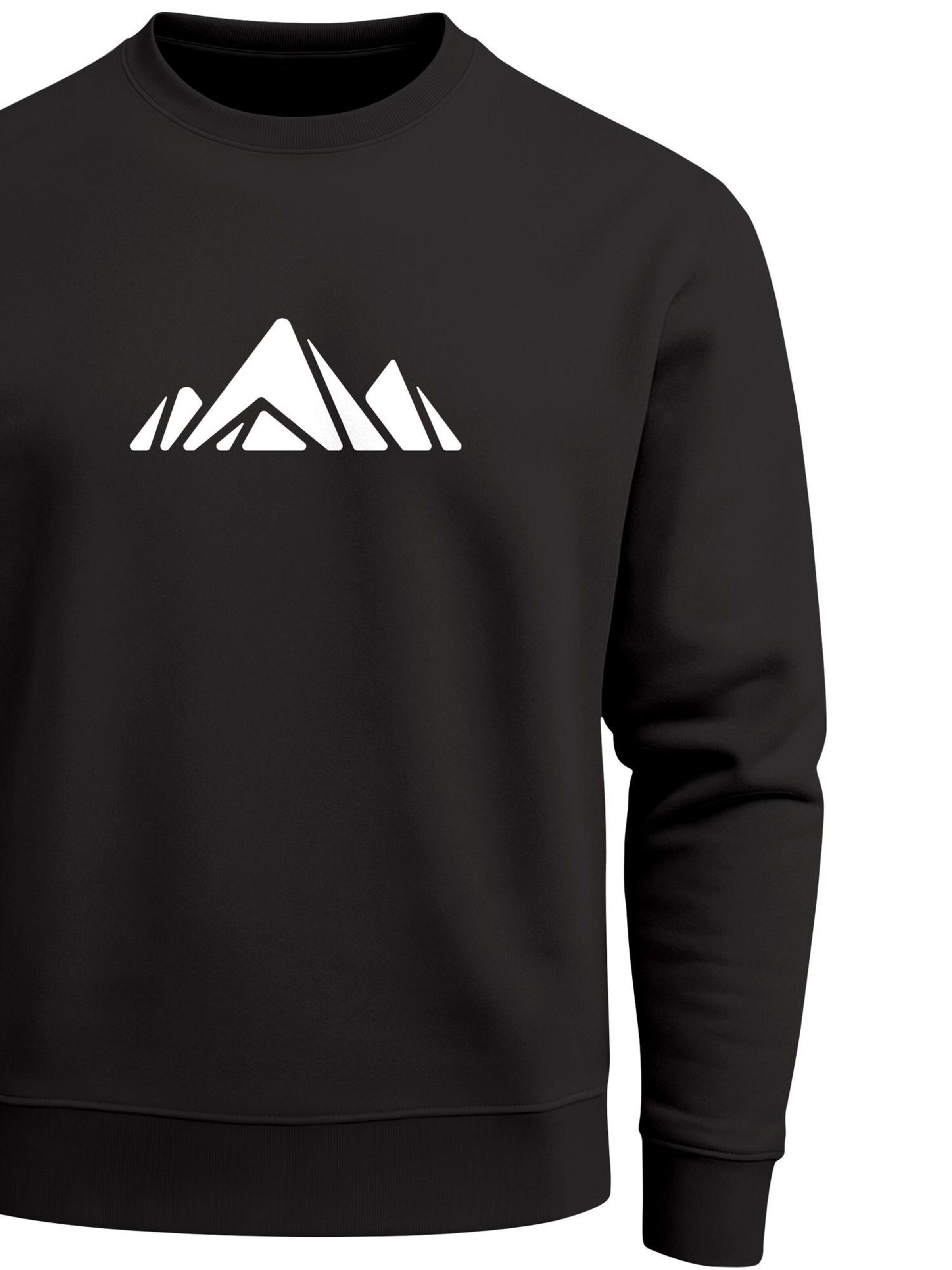 Neverless Sweatshirt 'Berg Polygon'‌‌‌ in Schwarz
