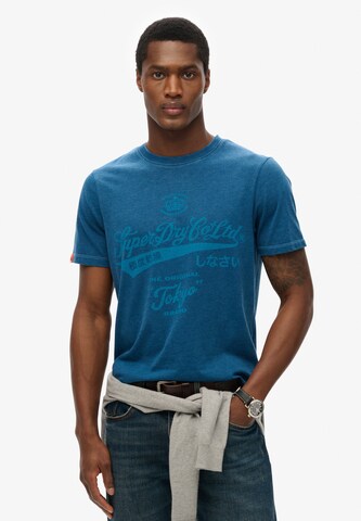 T-Shirt Superdry en bleu : devant