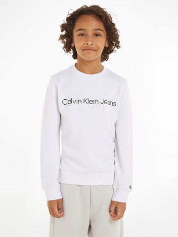 Calvin Klein Jeans Sweatshirt in Weiß: predná strana