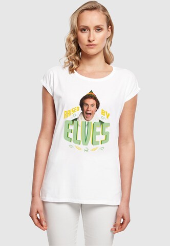 ABSOLUTE CULT Shirt 'Elf - Raised By Elves' in White: front