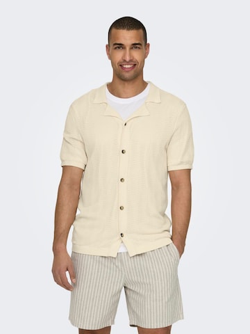 Only & Sons Knit cardigan in Beige
