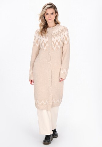 DreiMaster Vintage Knitted coat in Beige: front