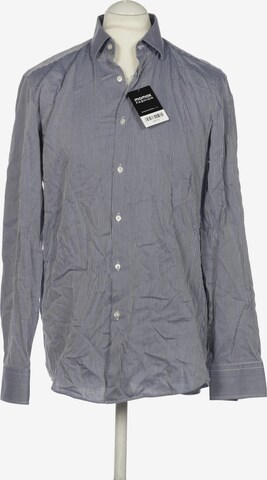 BOSS Black Button Up Shirt in L in Blue: front