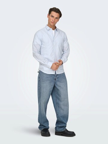Only & Sons Slim Fit Paita 'ONSALVARO' värissä valkoinen