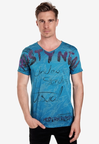 Rusty Neal Shirt in Blauw: voorkant