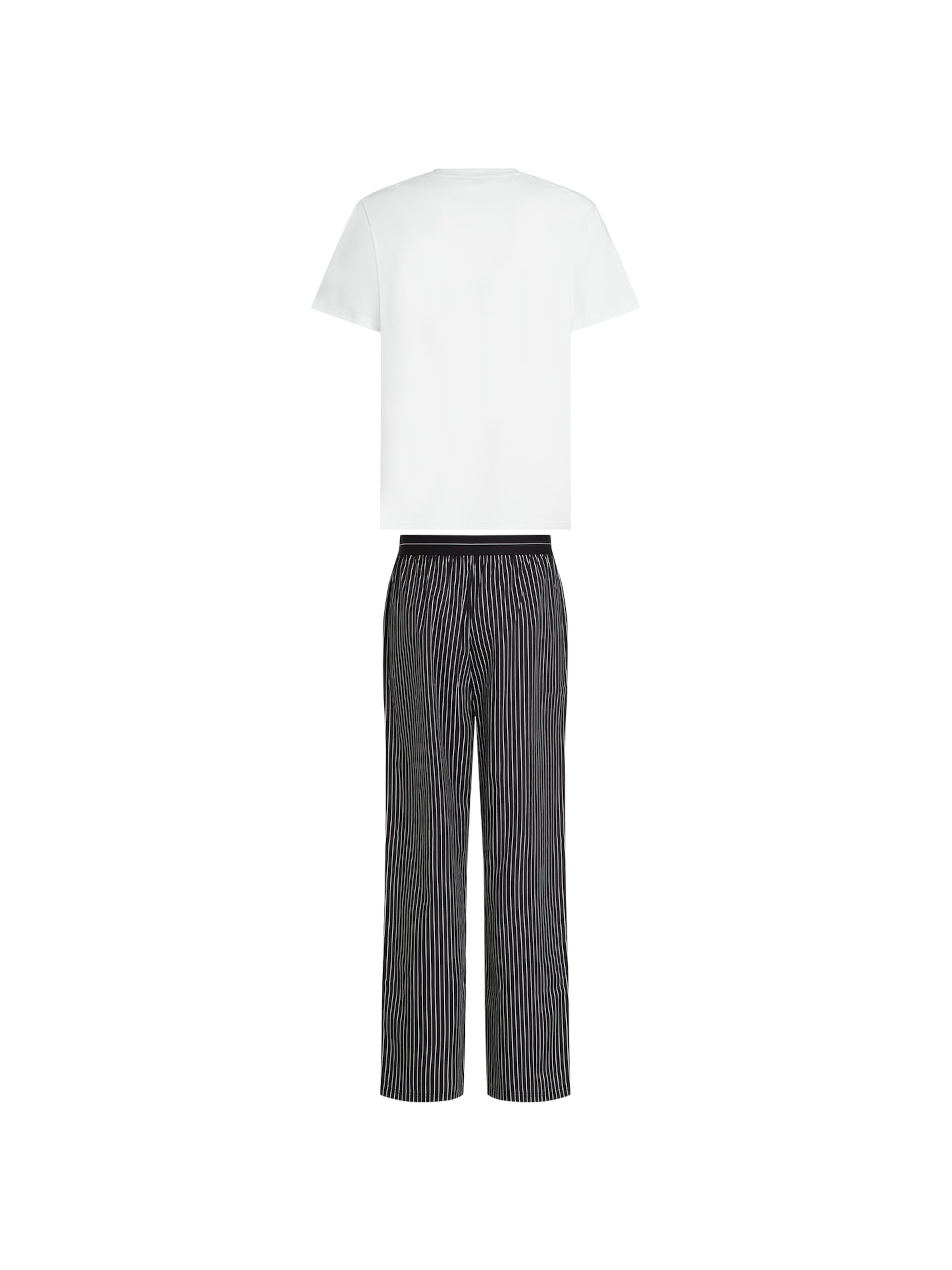 Karl Lagerfeld Pyjamas lång ' Pyjama-Set mit Nadelstreifenhose ' i vit