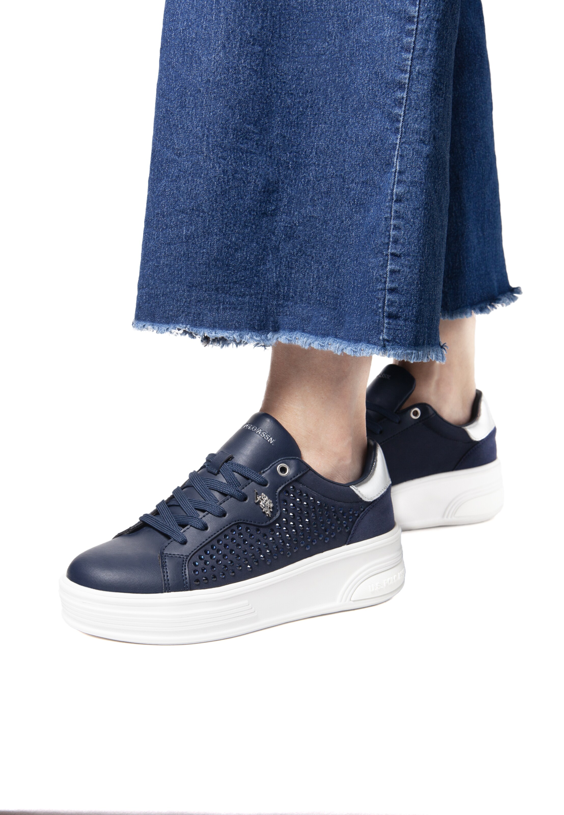 U.S. POLO ASSN. Sneakers laag in Blauw: voorkant
