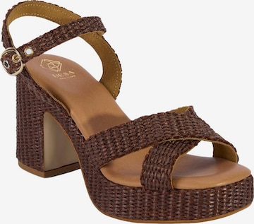 Desa Sandal 'Plateau-Sandalen' in Brown: front