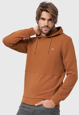 INDICODE JEANS Sweatshirt 'Franz' in Bruin: voorkant