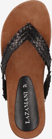 LAZAMANI T-Bar Sandals in Black