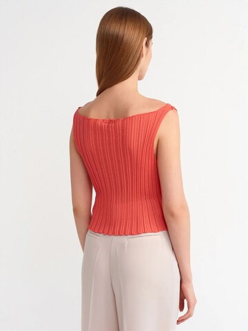Dilvin Knitted Top in Orange