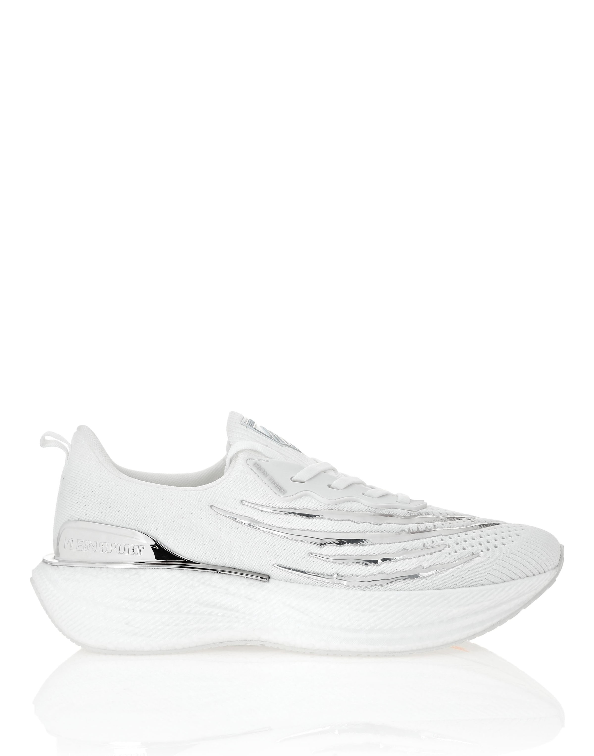 Plein Sport - Zapatillas deportivas bajas 'Tiger' en blanco: frente