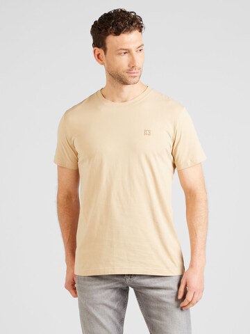 T-Shirt Calvin Klein Jeans en beige : devant