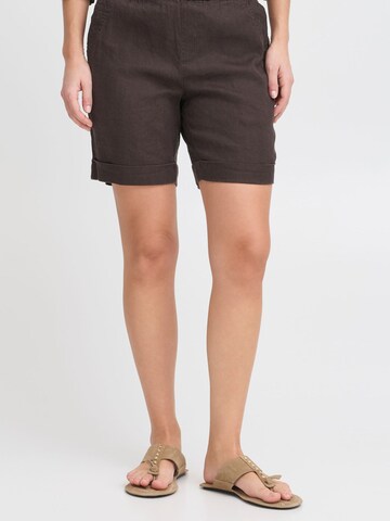 PULZ Jeans Regular Leinenhose ' PZLUCA ' in Braun