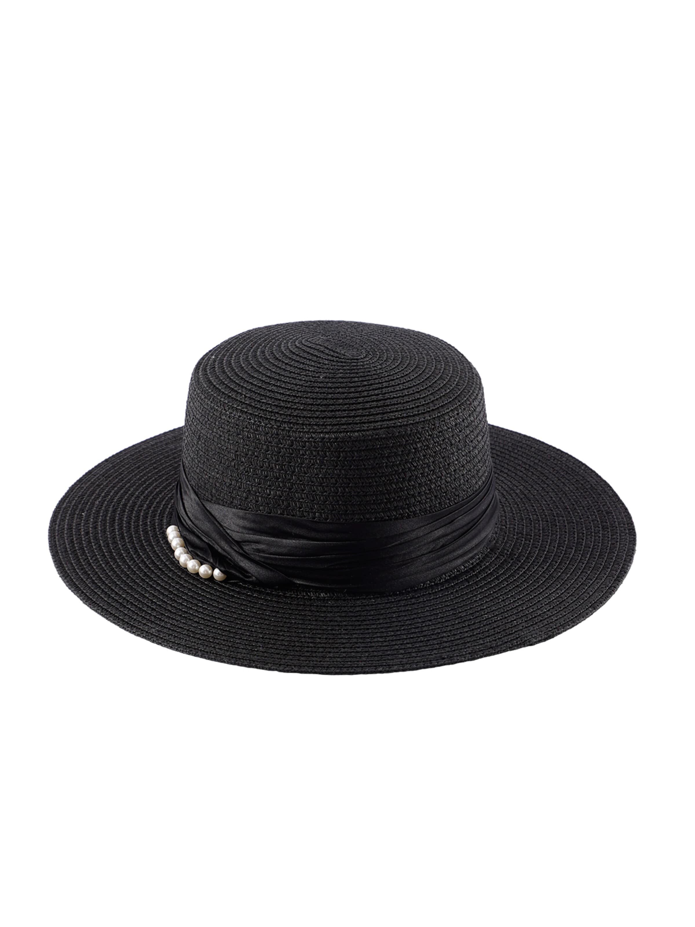 Cappello 'hat pearls' di Emilie collection in nero: frontale