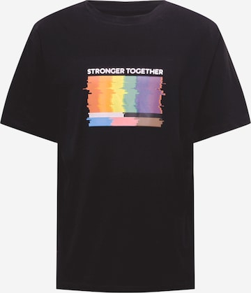 NU-IN T-Shirt 'Stronger Together' in Schwarz: predná strana