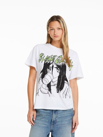 T-shirt Bershka en blanc : devant