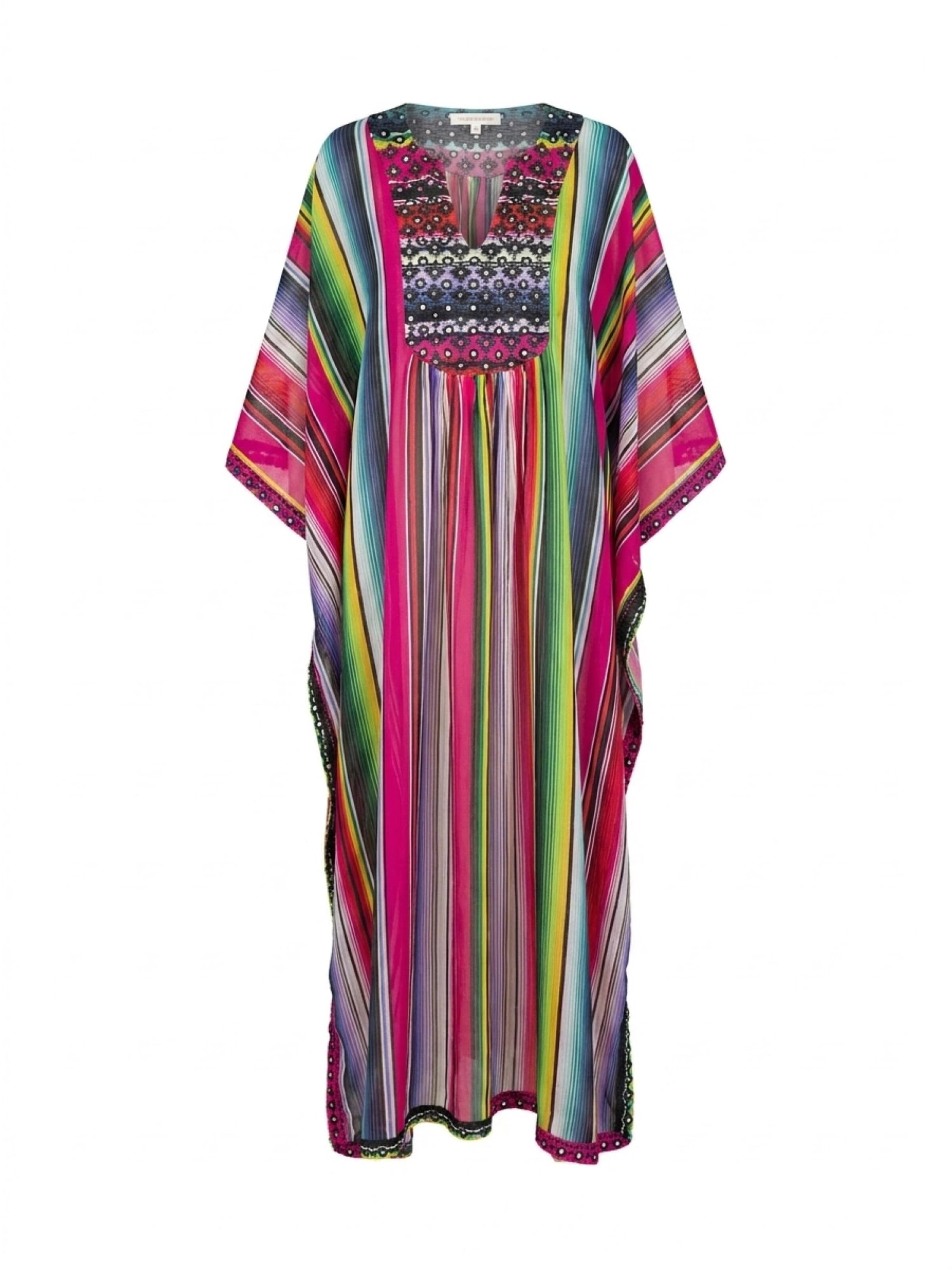 Miss June Kleid 'Caftan Long Waves'‌‌‌‌‌ in Mischfarben: Vorderseite