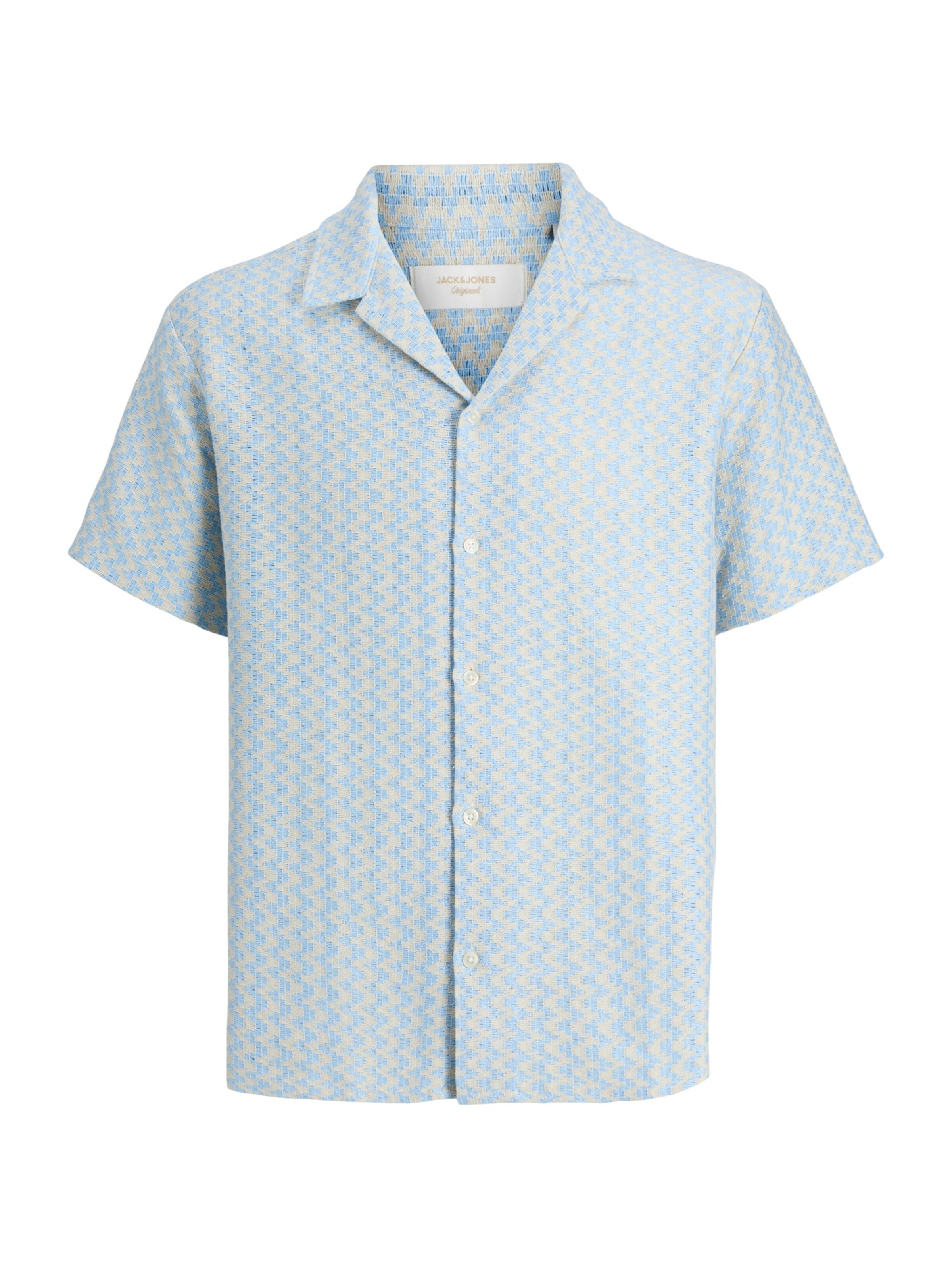 JACK & JONES Button Up Shirt 'JORMONTAUK' in Cream / Light blue, Item view