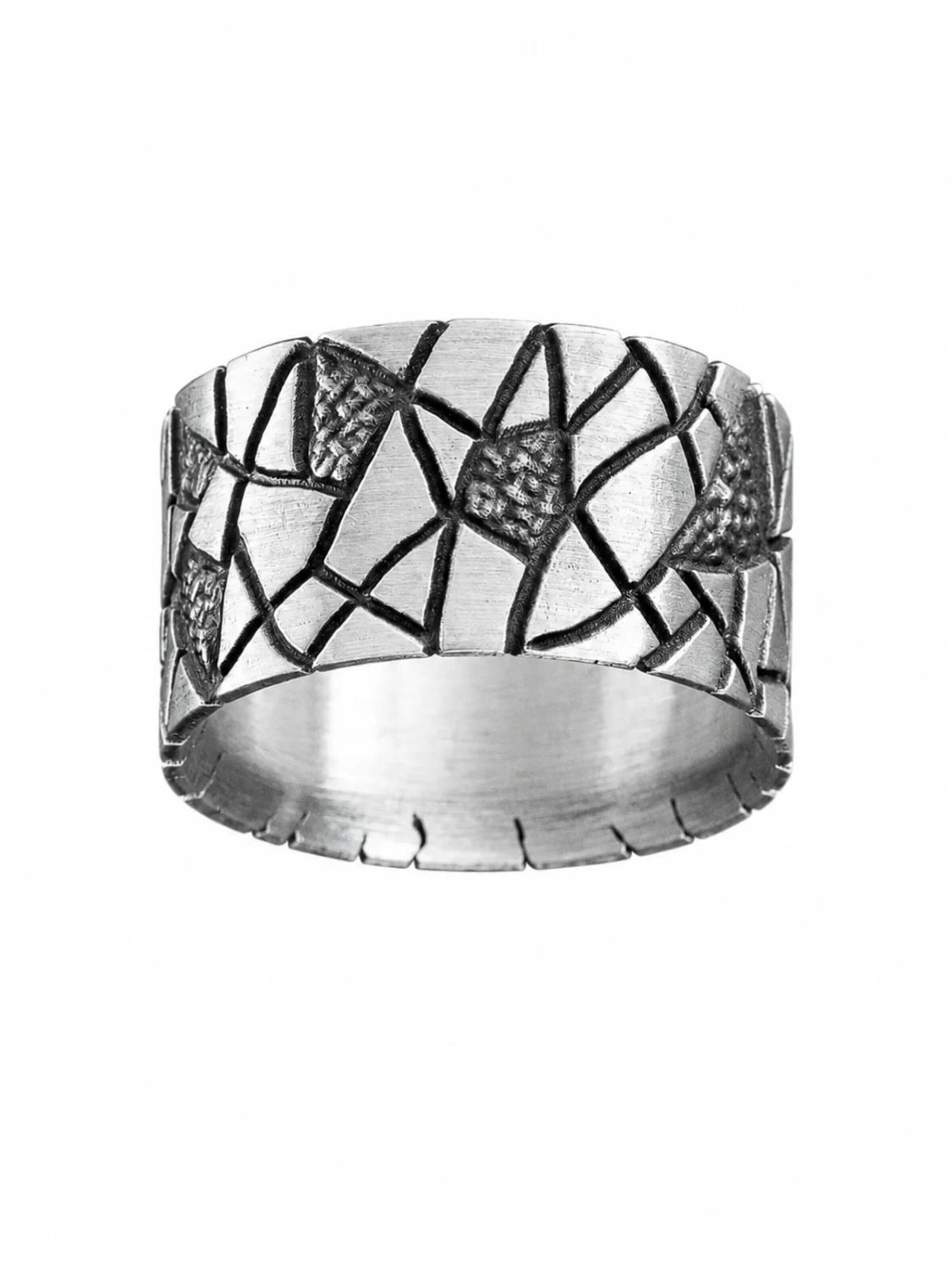 REYTEL Ring 'ICEBERG' i silver: framsida